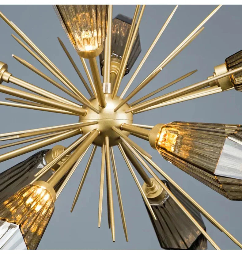 NovaOrb Chandelier LED Gray Glass Modern Hanging Light | Lersk