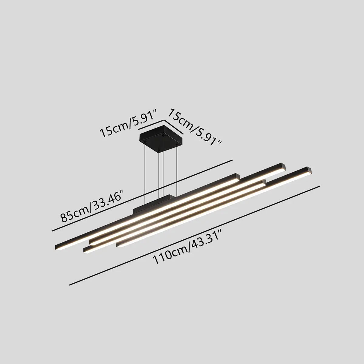 Lámpara colgante lineal de barra múltiple con LED | Lersk