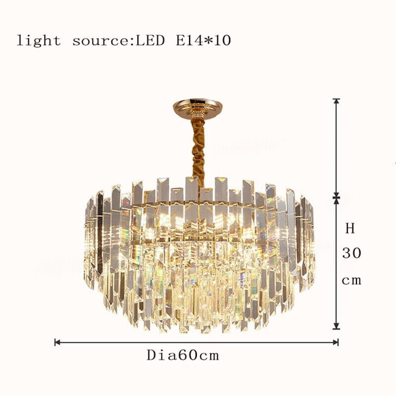Liora Round LED Lamp With Golden Crystal | Lersk
