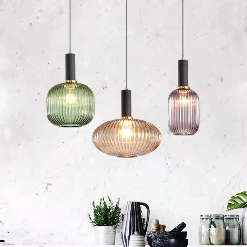 Colorful Retro Glass Pendant Light LED Hanging Lamp For Living Rooms And Bedrooms | Lersk