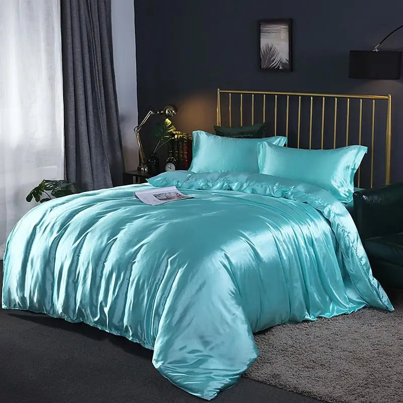 SilkNest 4-Piece Bedding Flat Sheet Duvet Cover Pillowcases | Lersk