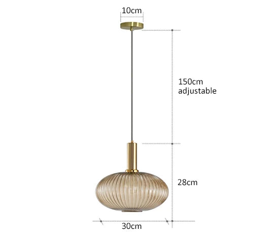 AuraGlass Retro Pendel med LED til stue | Lersk