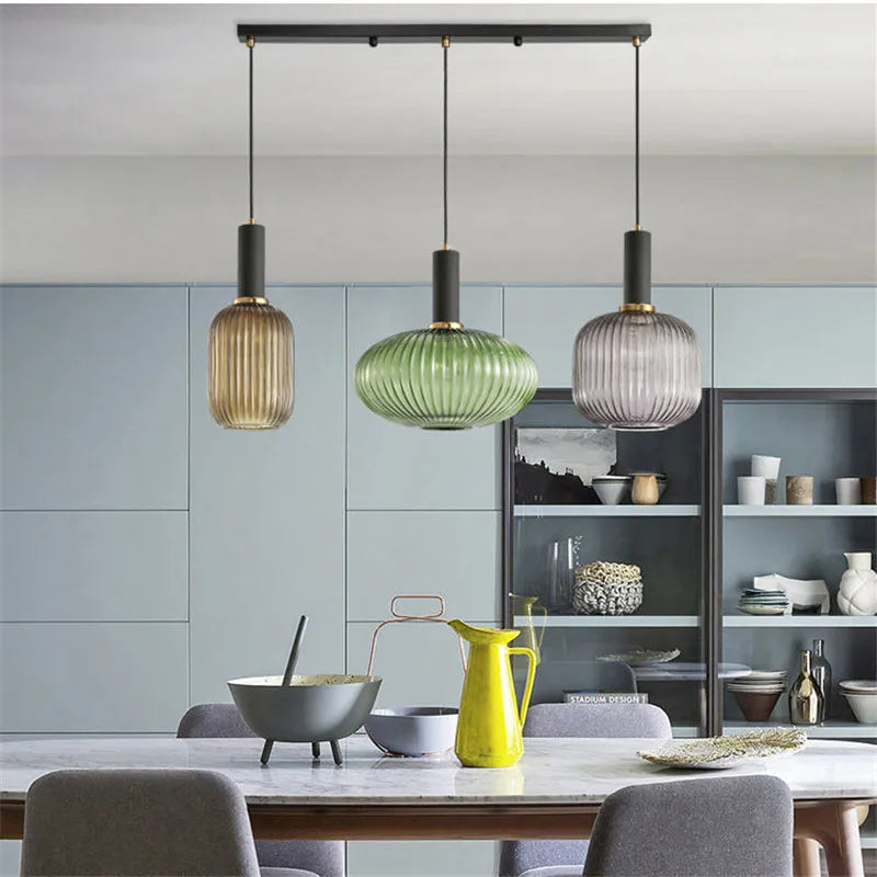 Colorful Retro Glass Pendant Light LED Hanging Lamp For Living Rooms And Bedrooms | Lersk
