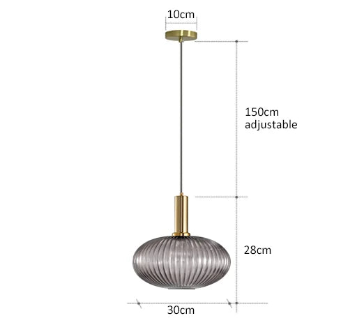 AuraGlass Retro Pendel med LED til stue | Lersk