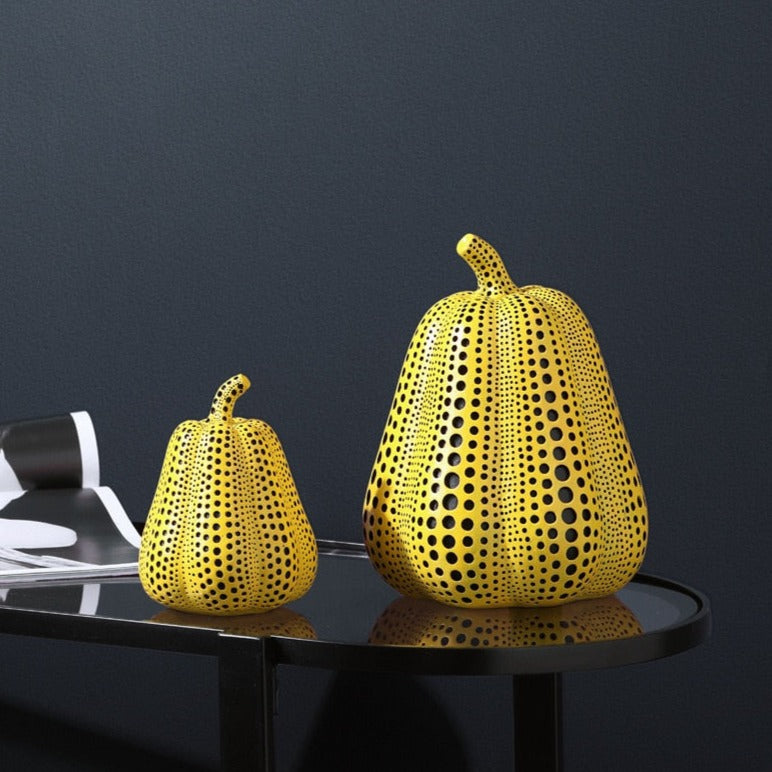 Sochy dýní ve stylu Kusama Yayoi pro elegantní domácí dekoraci a sběratelské umění – výrazný kousek | Lersk