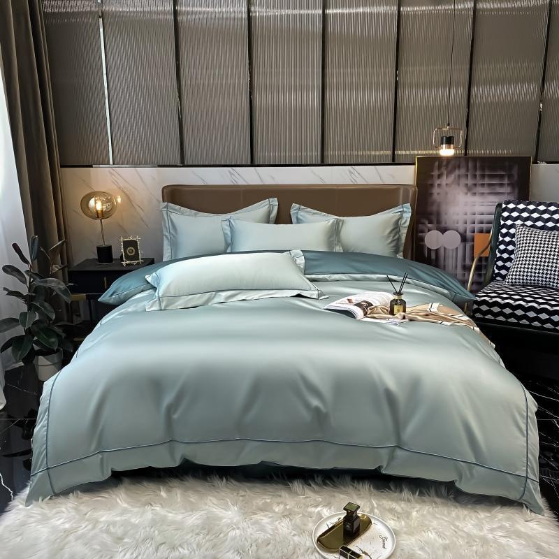 Elara Luxe Egyptian Cotton Hotel Bedding Set With Gold Trim | Lersk