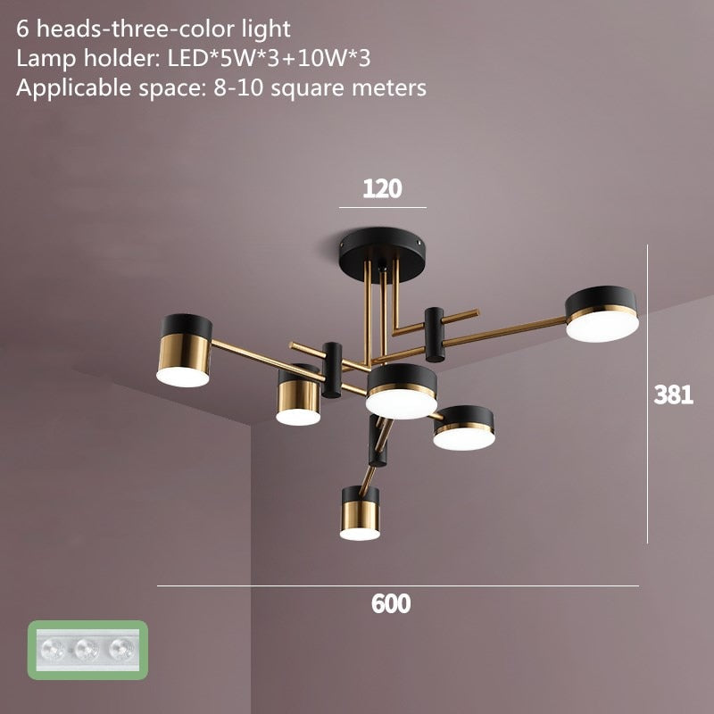 Elara | Scandinavian Black And Gold Chandelier | Lersk