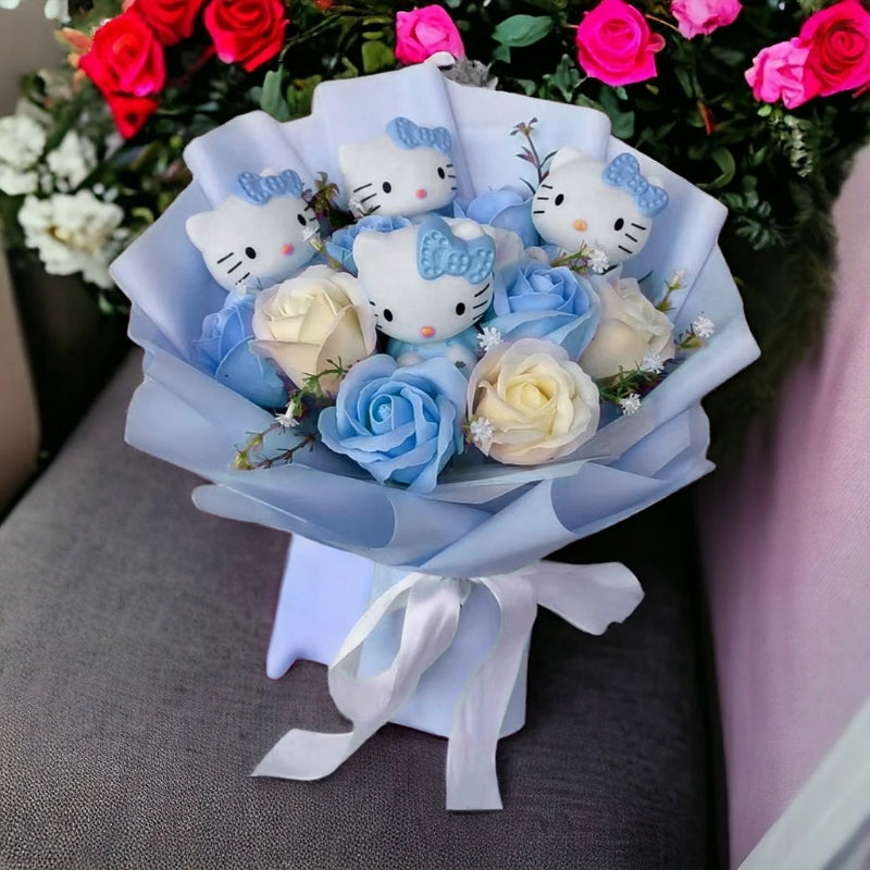 Kytice Hello Kitty Flowers jako dárek k narozeninám a oslavám, ideální pro radostná překvapení | Lersk