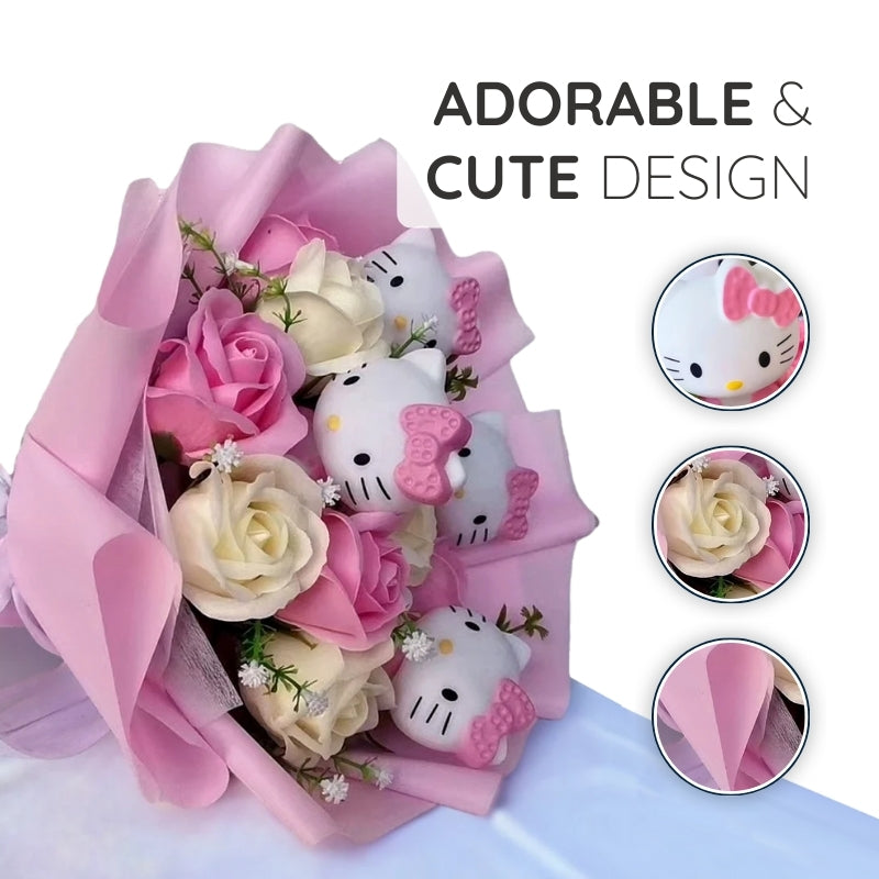 Kytice Hello Kitty Flowers jako dárek k narozeninám a oslavám, ideální pro radostná překvapení | Lersk