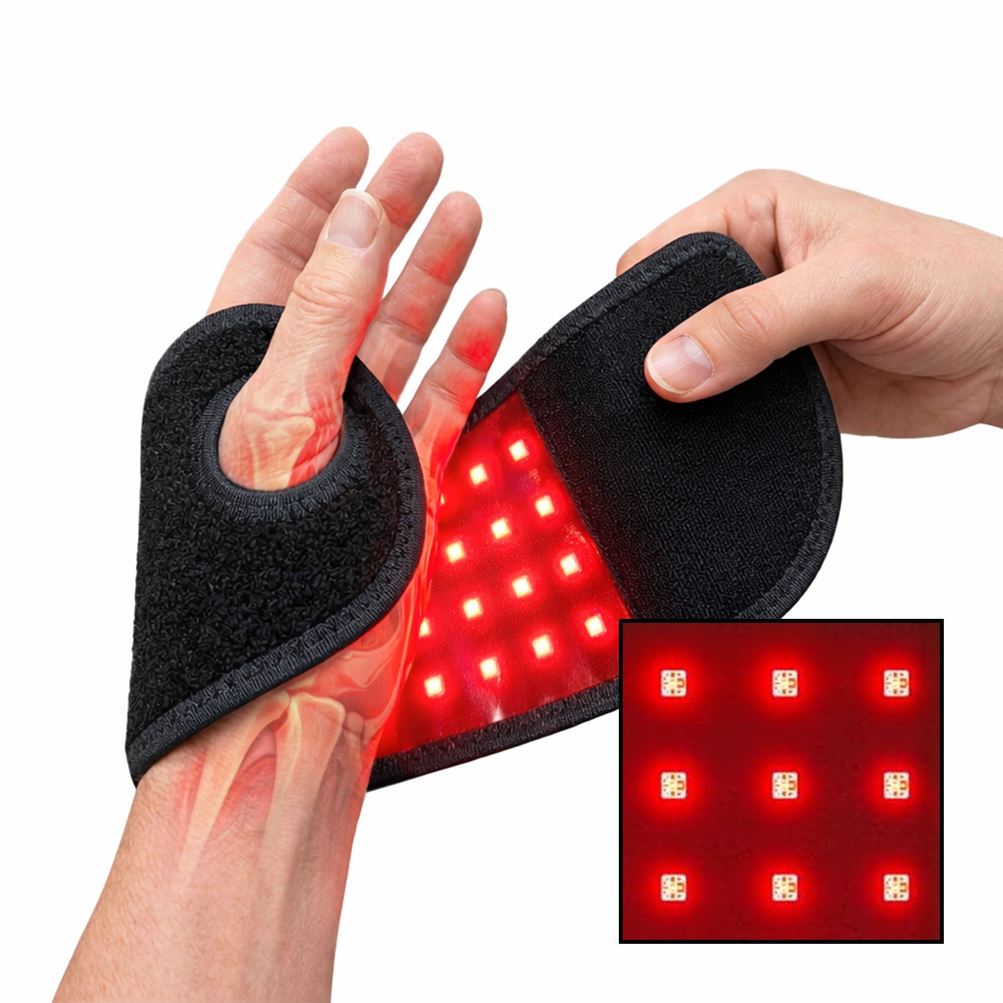 Red Light Therapy Wrist Wrap with Near-Infrared for Hand and Wrist Comfort and Circulation Support | Lersk