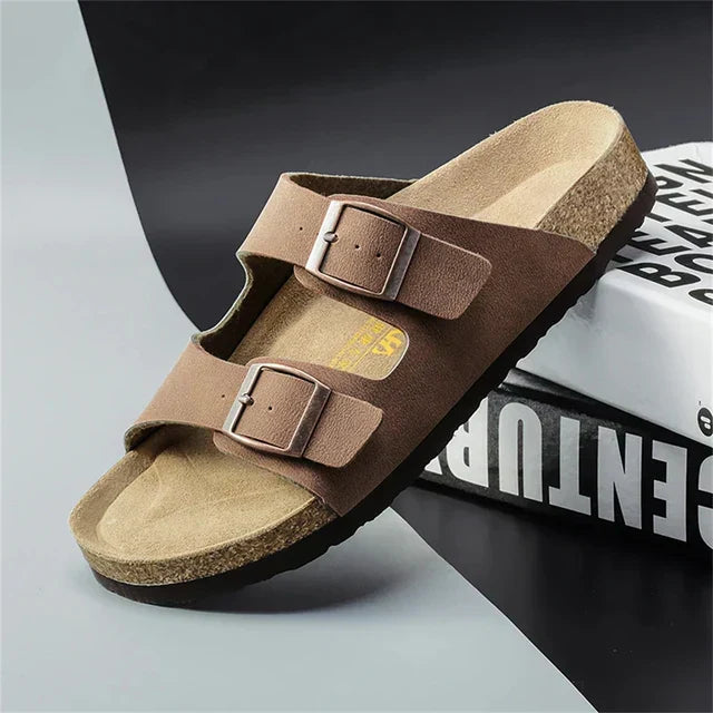 Herren-Ledersandalen mit verstellbaren Riemen und ergonomischer Sohle für sommerlichen Komfort | Lersk