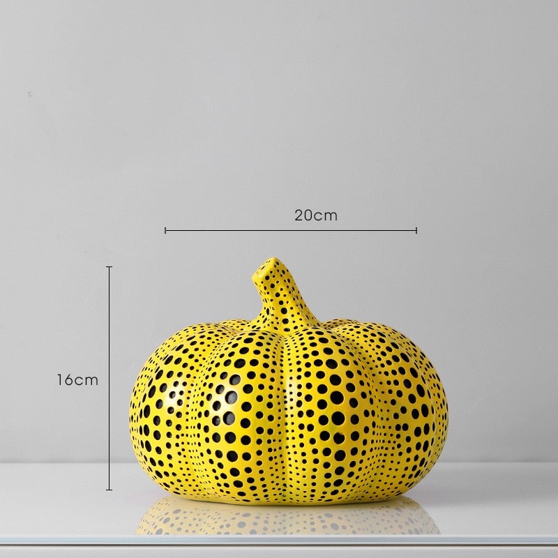 Sochy dýní ve stylu Kusama Yayoi pro elegantní domácí dekoraci a sběratelské umění – výrazný kousek | Lersk
