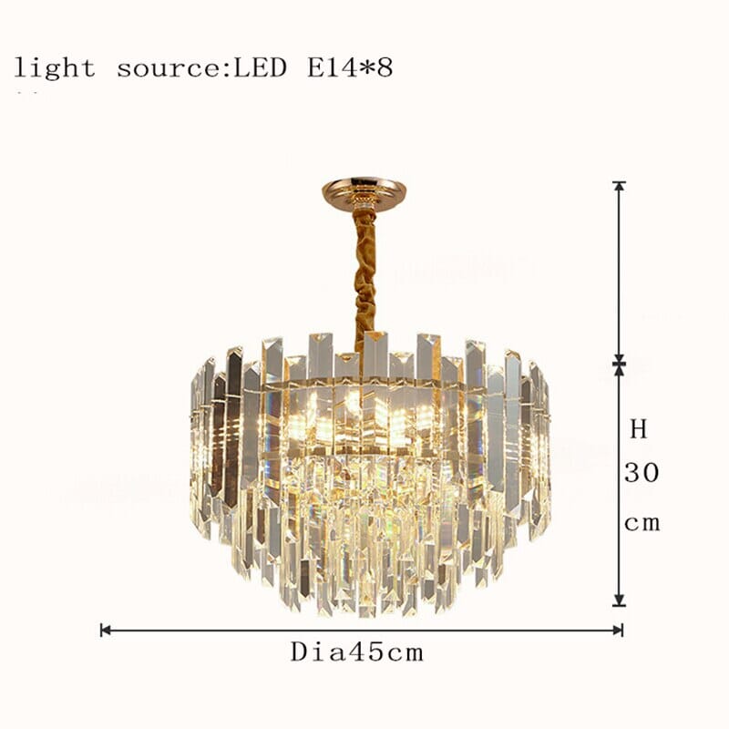 Liora Round LED Lamp With Golden Crystal | Lersk