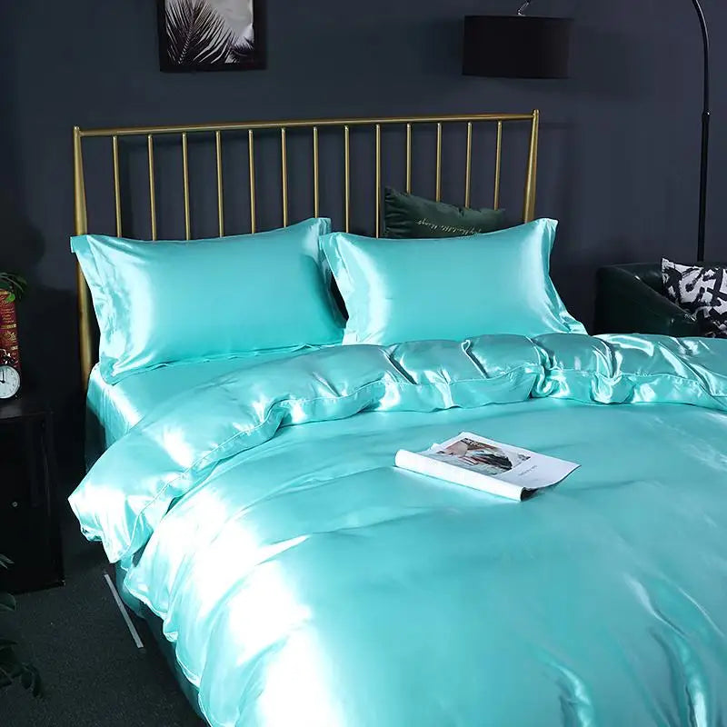 SilkNest 4-Piece Bedding Flat Sheet Duvet Cover Pillowcases | Lersk