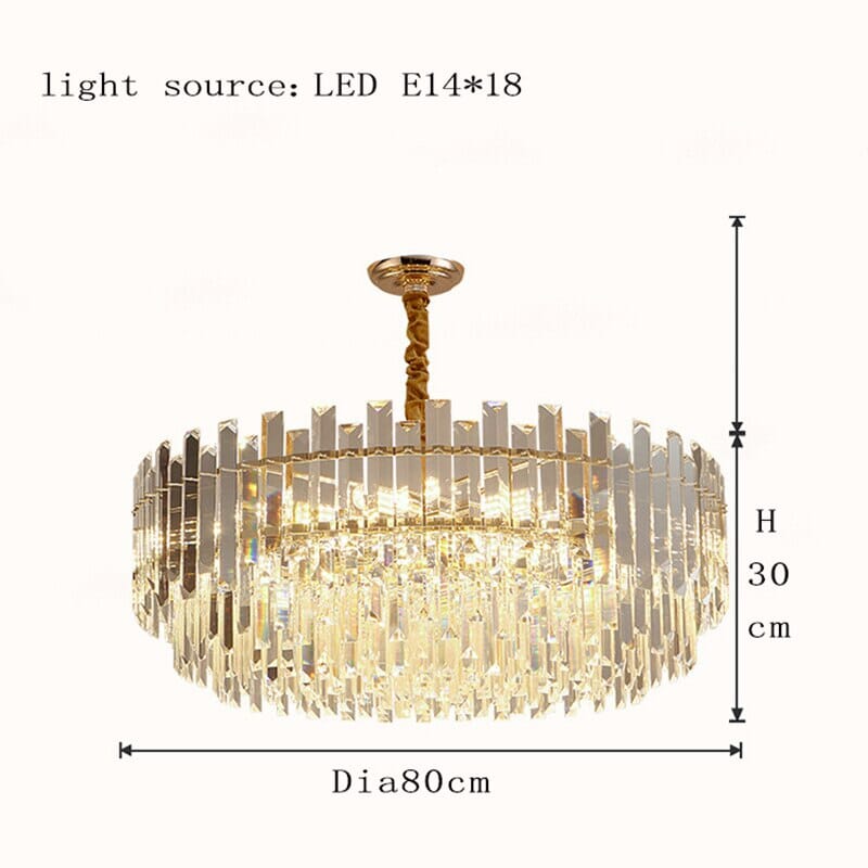 Liora Round LED Lamp With Golden Crystal | Lersk