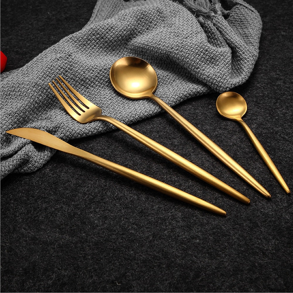 LyraGoldware | Set di posate 24 pezzi in acciaio inox 18/10 | Lersk