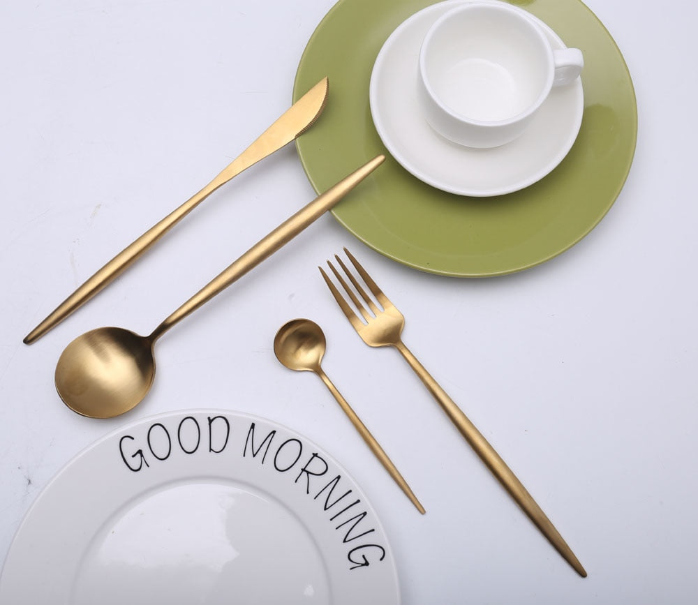 LyraGoldware | Set di posate 24 pezzi in acciaio inox 18/10 | Lersk