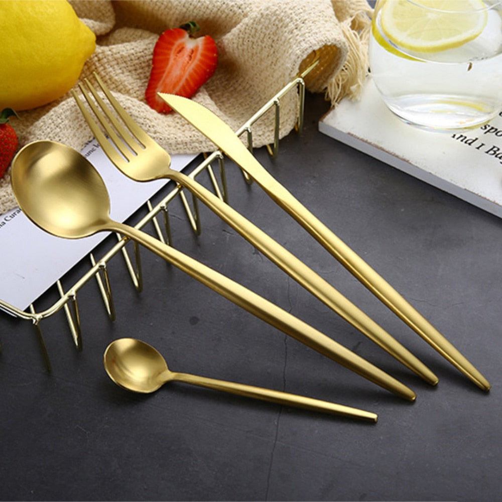 LyraGoldware | Set di posate 24 pezzi in acciaio inox 18/10 | Lersk