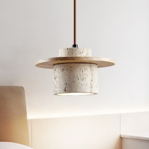 Aurelia Travertin Pendel Lampe med Retro Mat Finish | Lersk