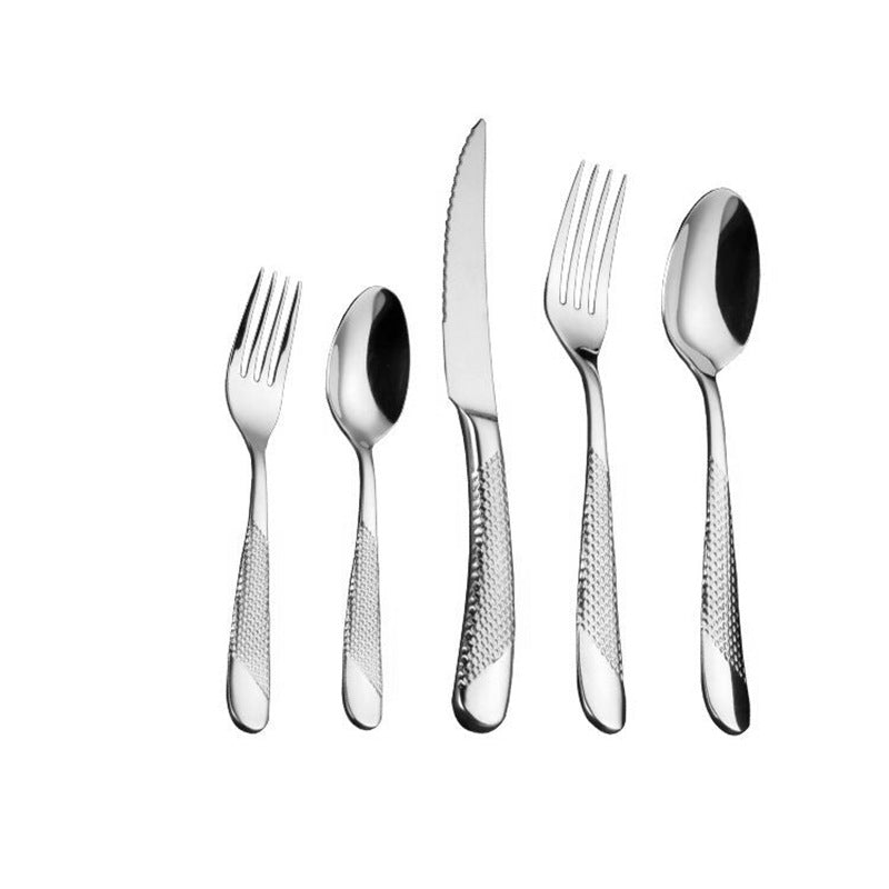 Aster Diagonal Textured Stainless Steel Cutlery Set | Lersk