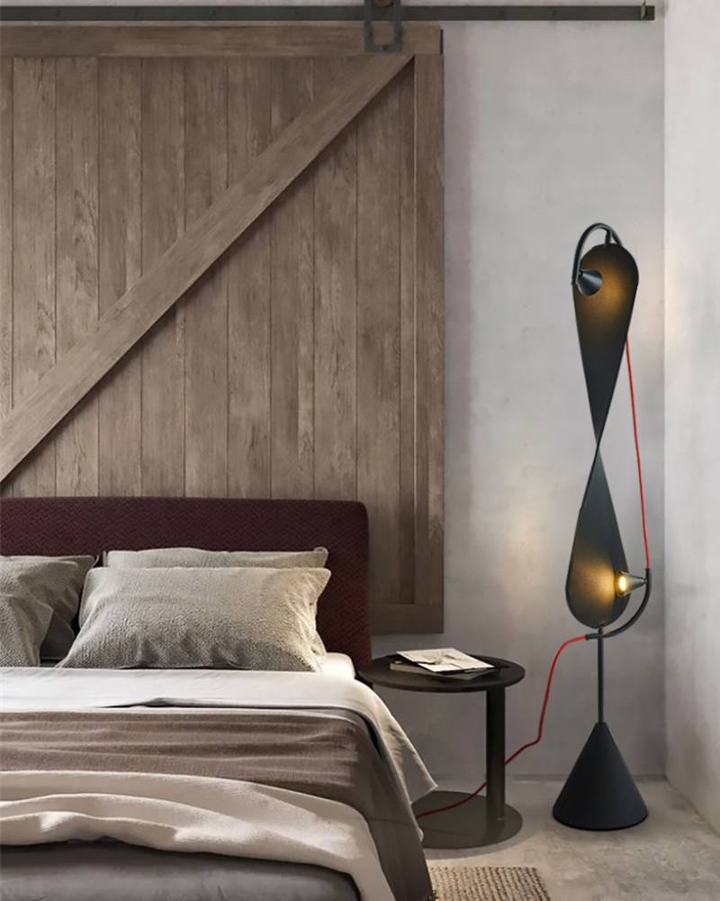 Modern Artistic Floor Lamp In Black Sculptural Form | Lersk