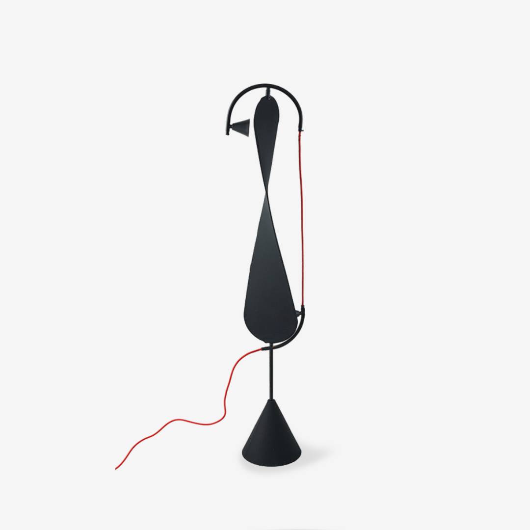 Modern Artistic Floor Lamp In Black Sculptural Form | Lersk