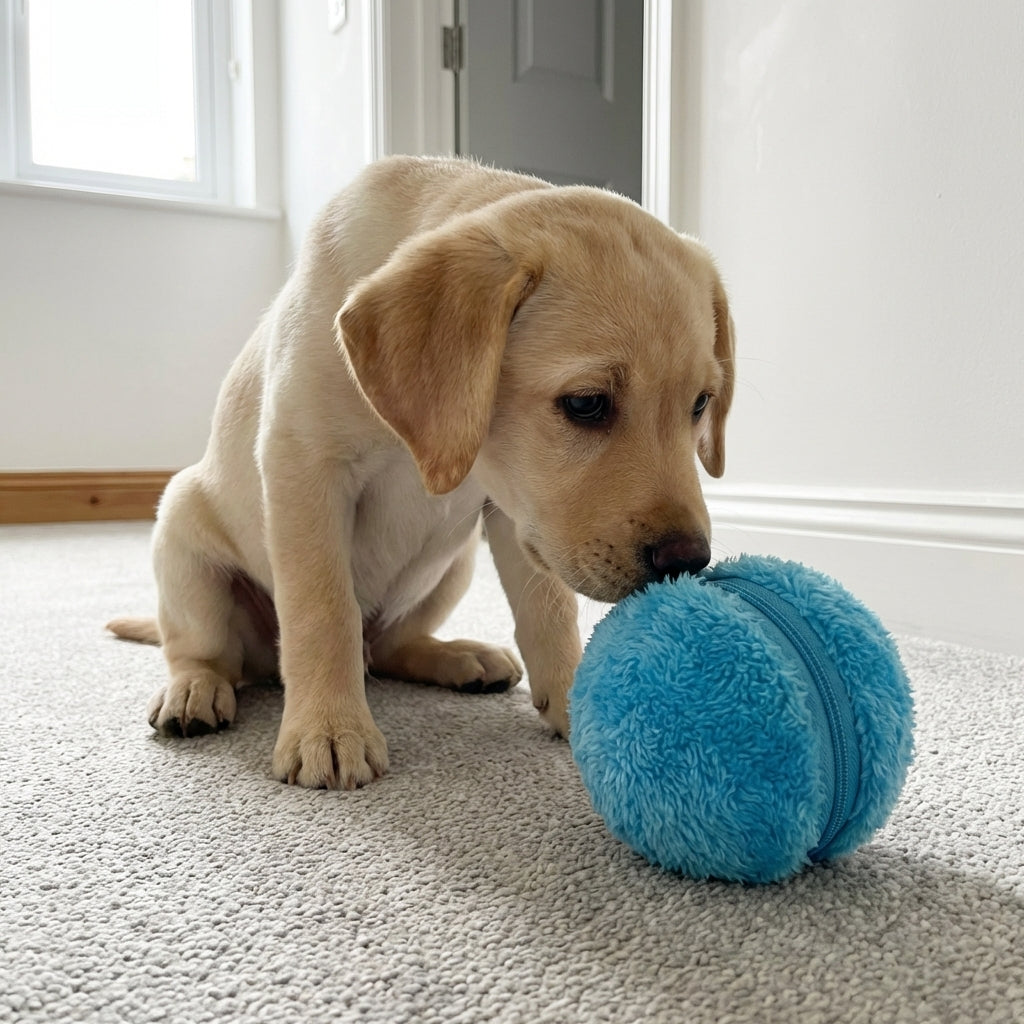 Bevægelsessensor Interaktiv Bold Legetøj til Hunde, Blødt TPR, 8 cm | Lersk