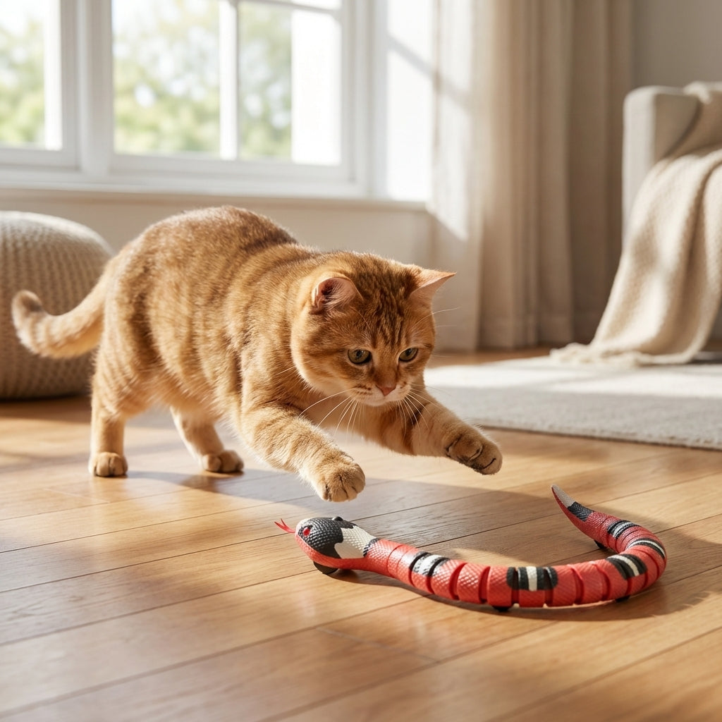 Electric Interactive Snake Cat Toy With Motion Activation | Lersk