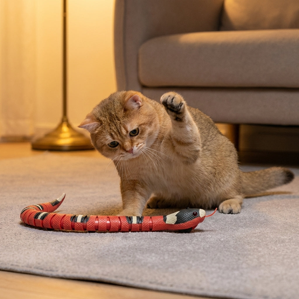 Electric Interactive Snake Cat Toy With Motion Activation | Lersk