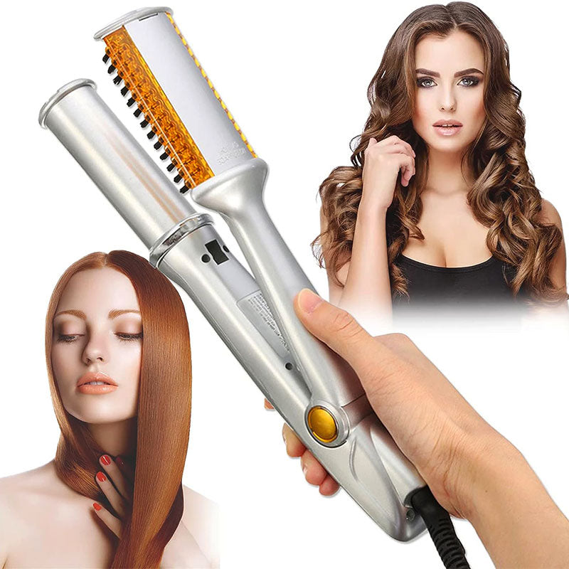 Professional 2 In 1 Rotating Iron Hair Brush For Styling, Straightening And Curling | Lersk
