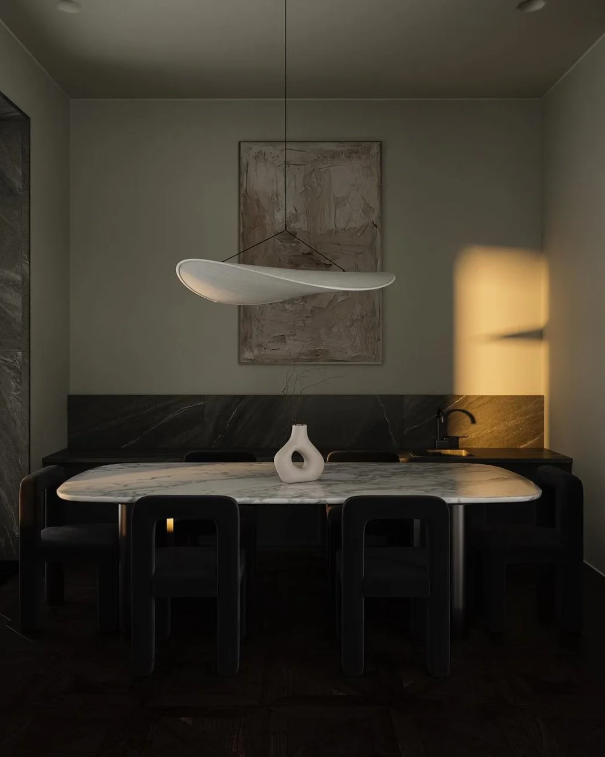 NovaLume Japandi Floating Ribbon Pendant Light Soft Glow | Lersk