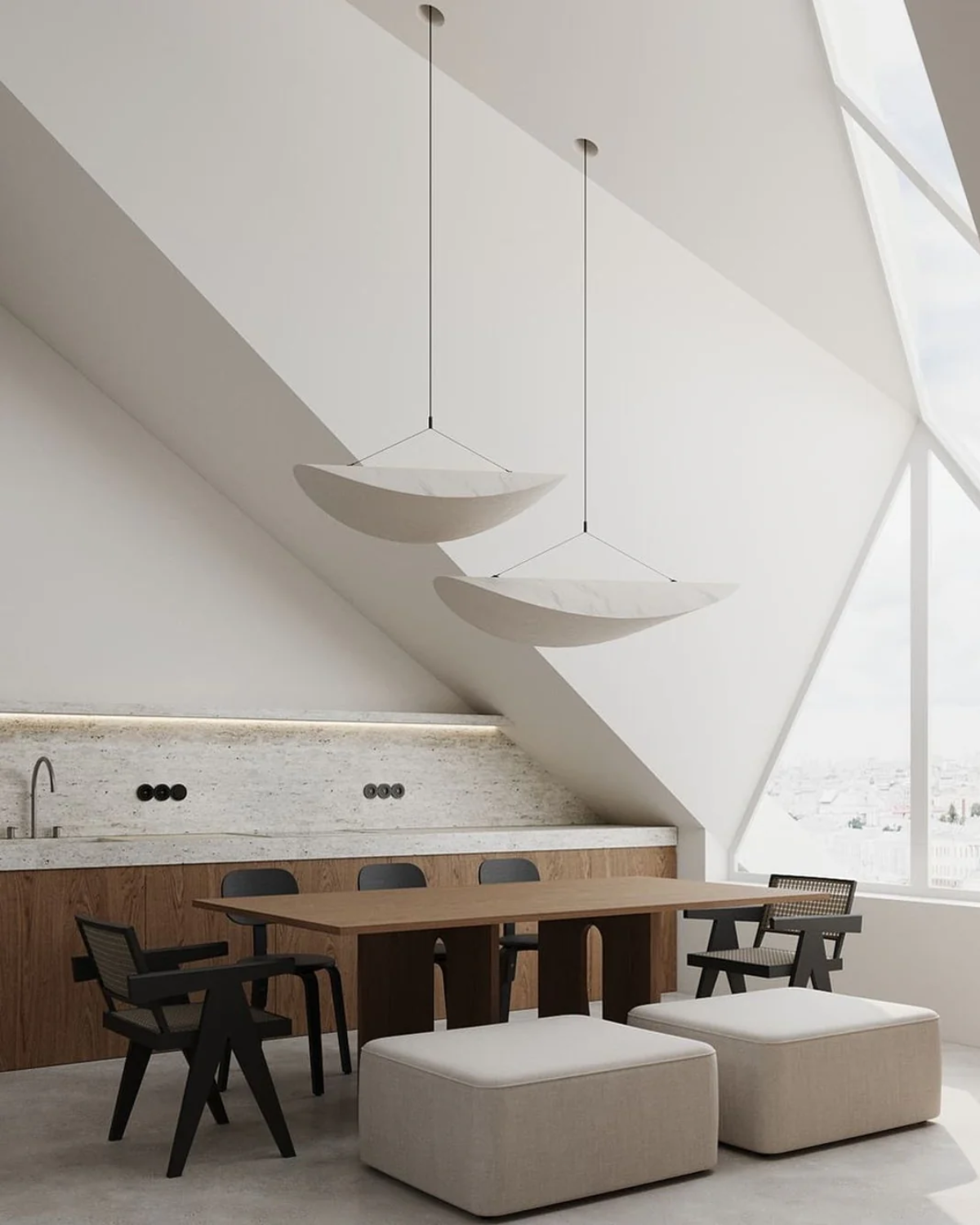 NovaLume Japandi Floating Ribbon Pendant Light Soft Glow | Lersk