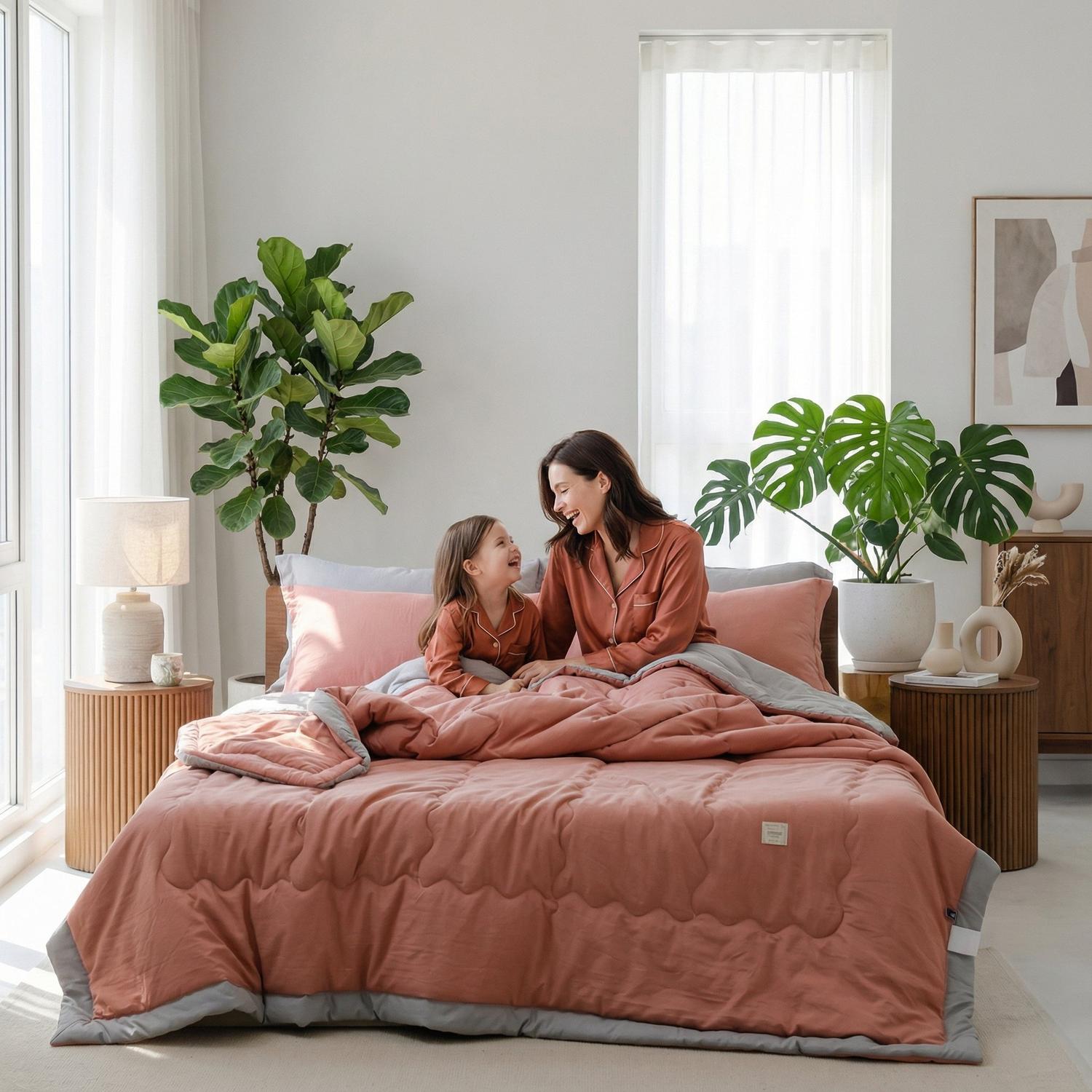 ZenLeaf Summer Quilt Lightweight Polyester Cotton Bedding | Lersk