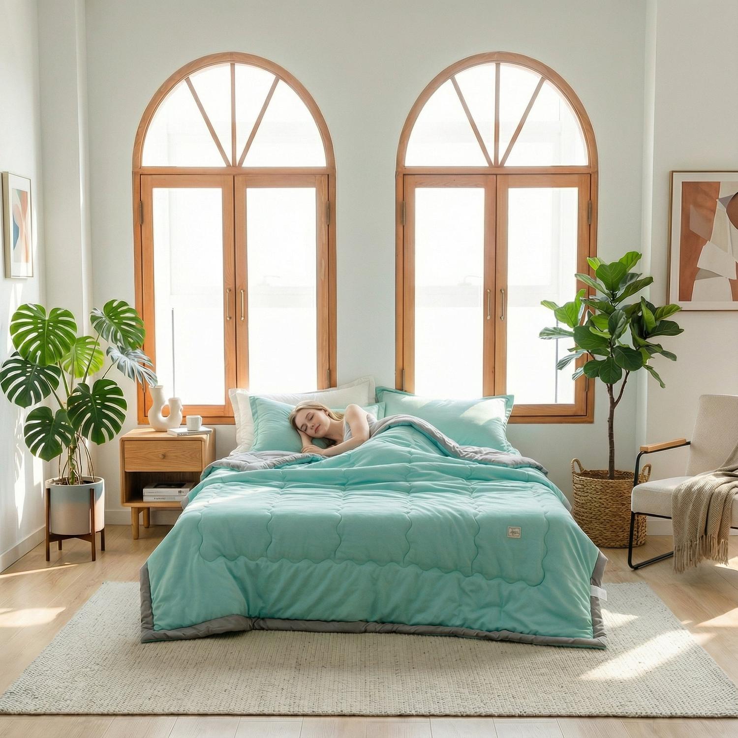 ZenLeaf Summer Quilt Lightweight Polyester Cotton Bedding | Lersk