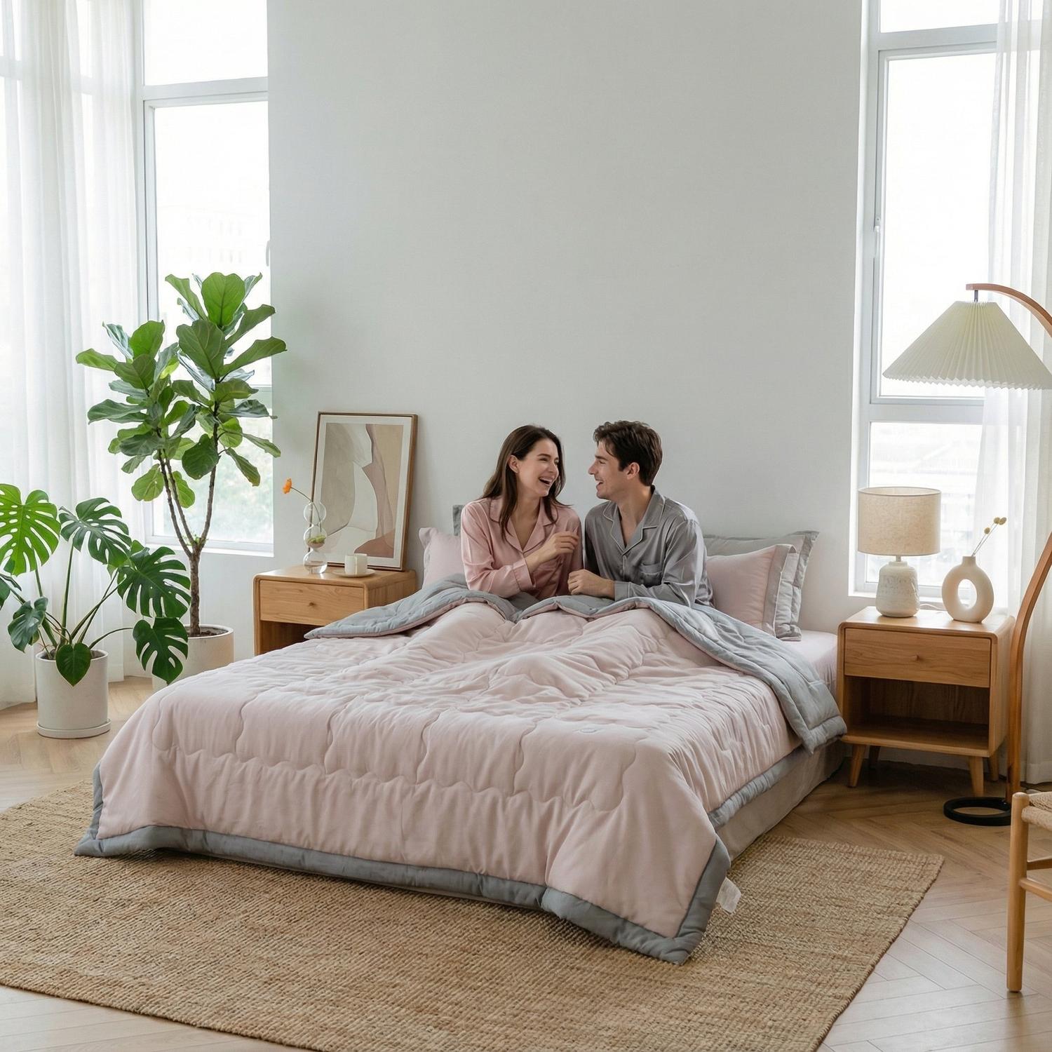 ZenLeaf Summer Quilt Lightweight Polyester Cotton Bedding | Lersk