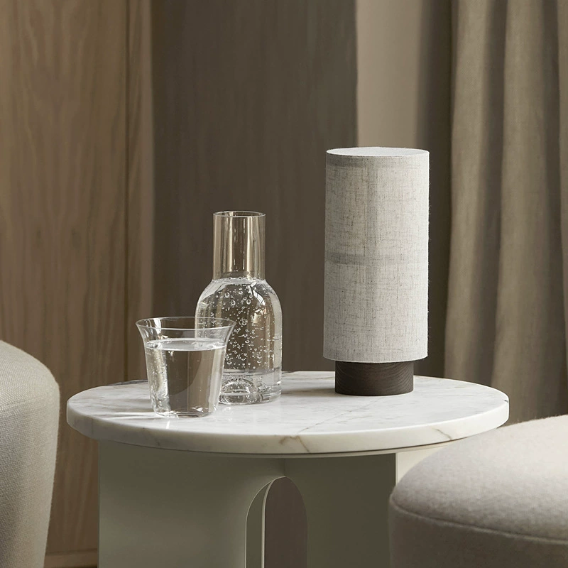 Kairo Silk Table Lamp on Wooden Base with Warm LED | Lersk