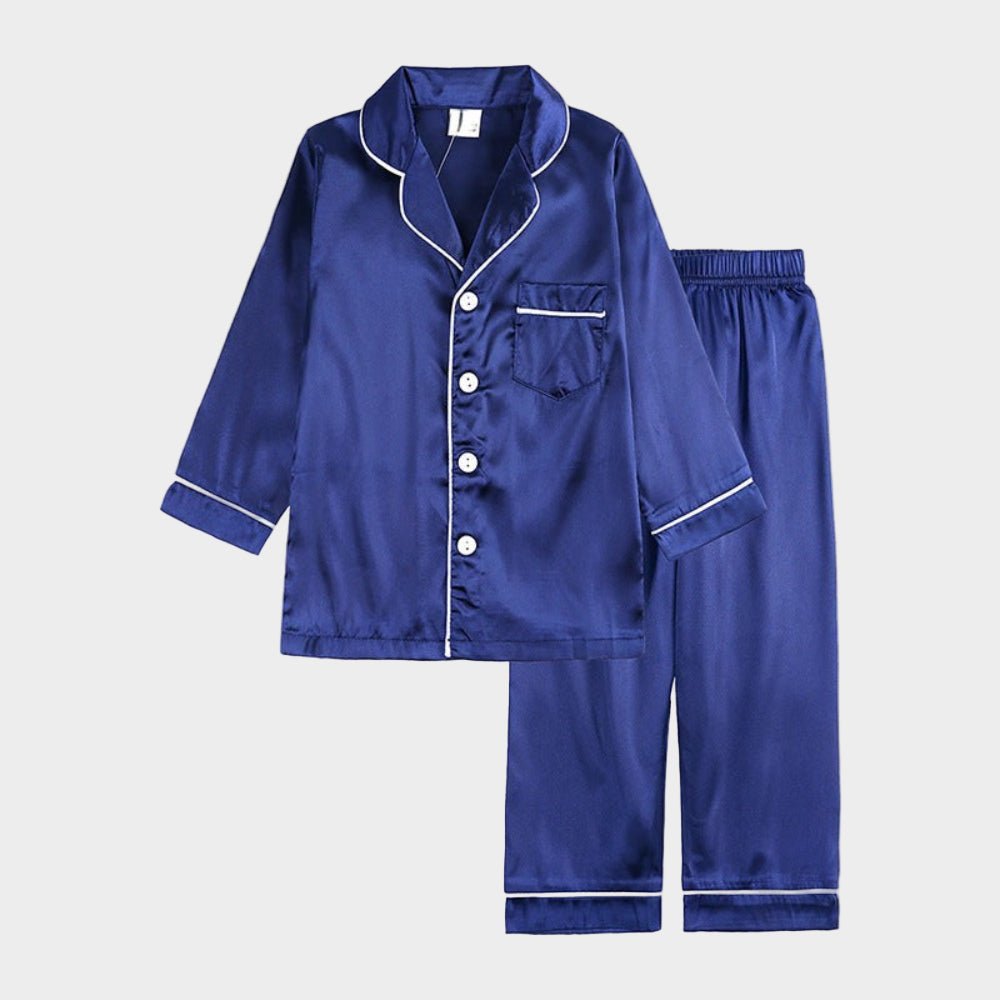 Weiches Seiden-Kinder-Pyjama-Set Atmungsaktive Schlafbekleidung für Komfort | Lersk