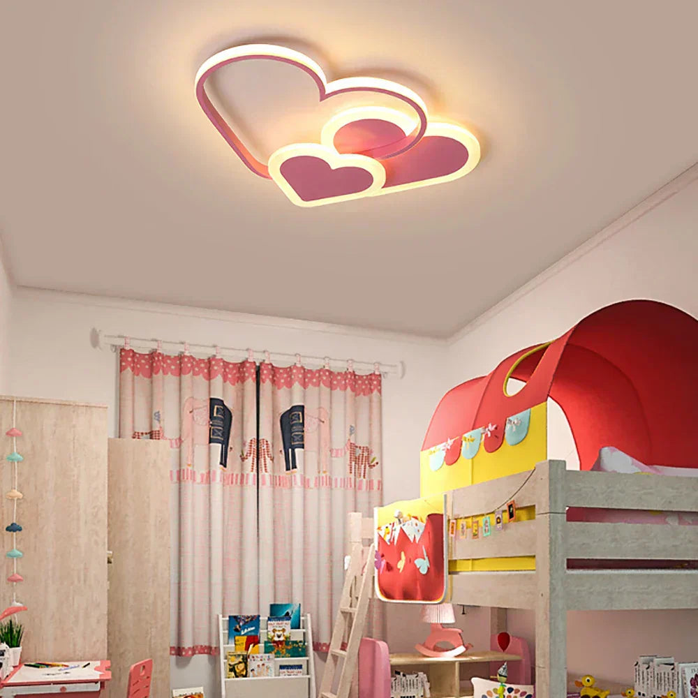 Stropní lampa PetalGlow Soft Heart Bright pro dětské pokoje | Lersk