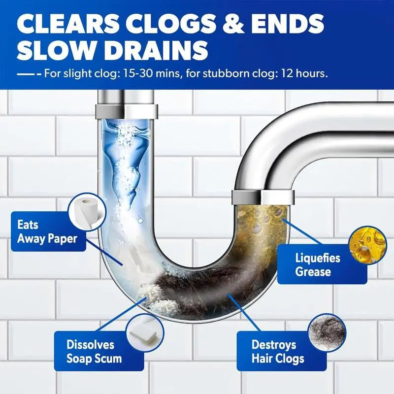 Powerful Drain Cleaner Against Clogs and 99 Percent Germs for Everyday Home Use | Lersk