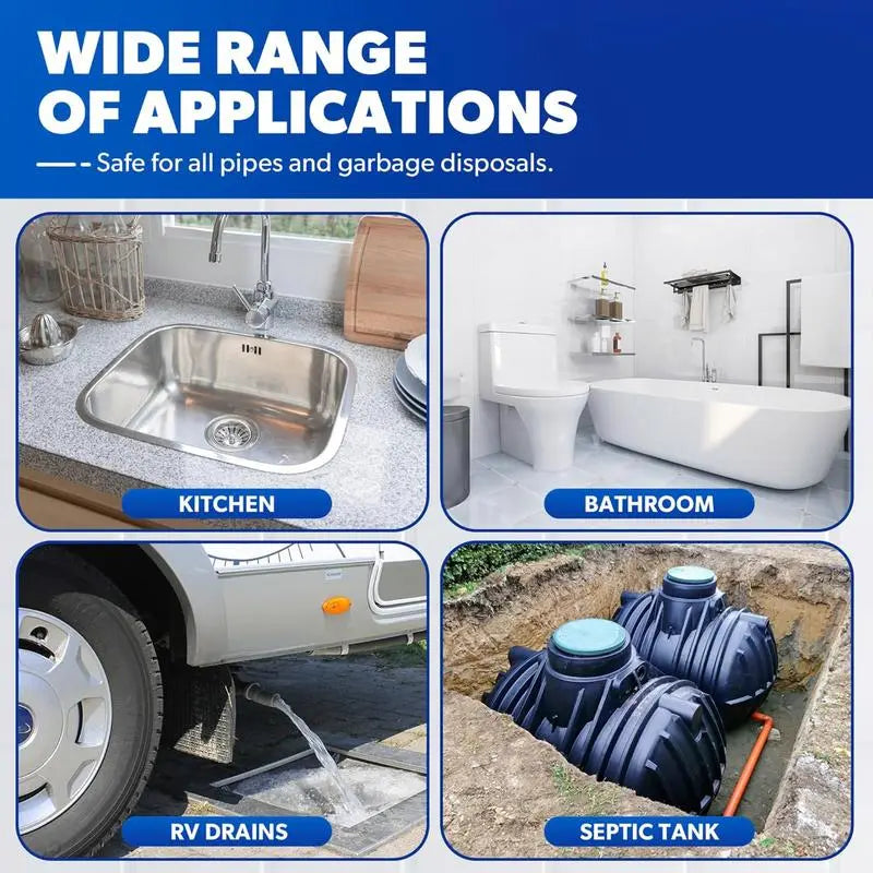Powerful Drain Cleaner Against Clogs and 99 Percent Germs for Everyday Home Use | Lersk