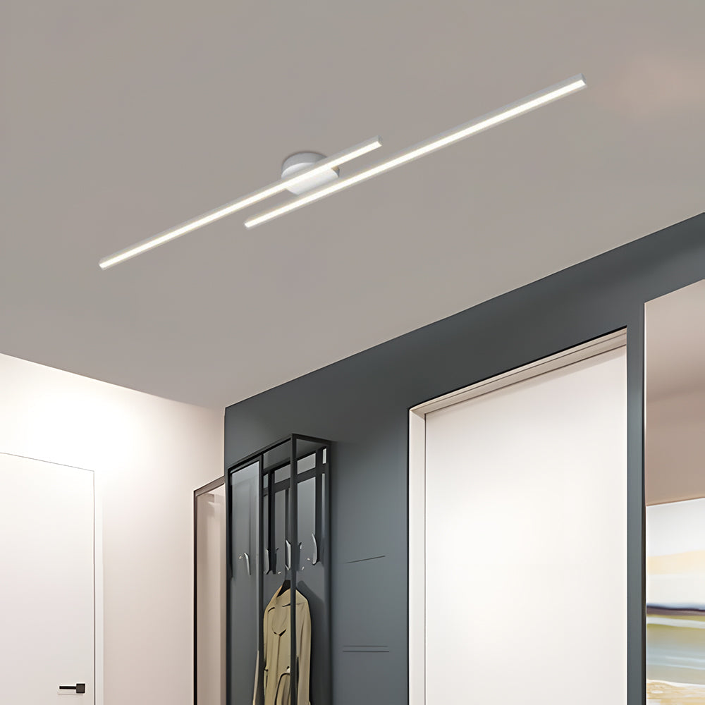 LumenVale Minimalistyczna aluminiowa lampa sufitowa LED półplafon do salonu | Lersk