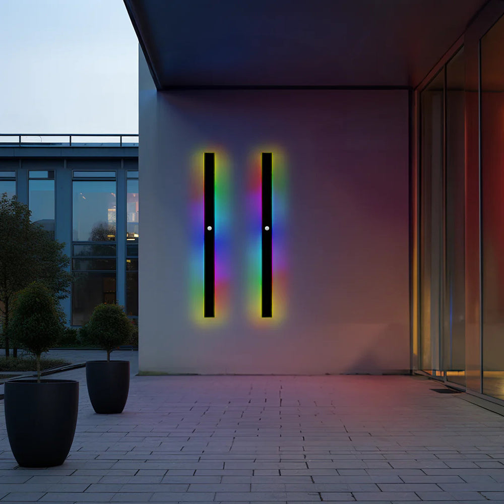 Nyx lineært udendørs væglampe sort LED finish udgave | Lersk