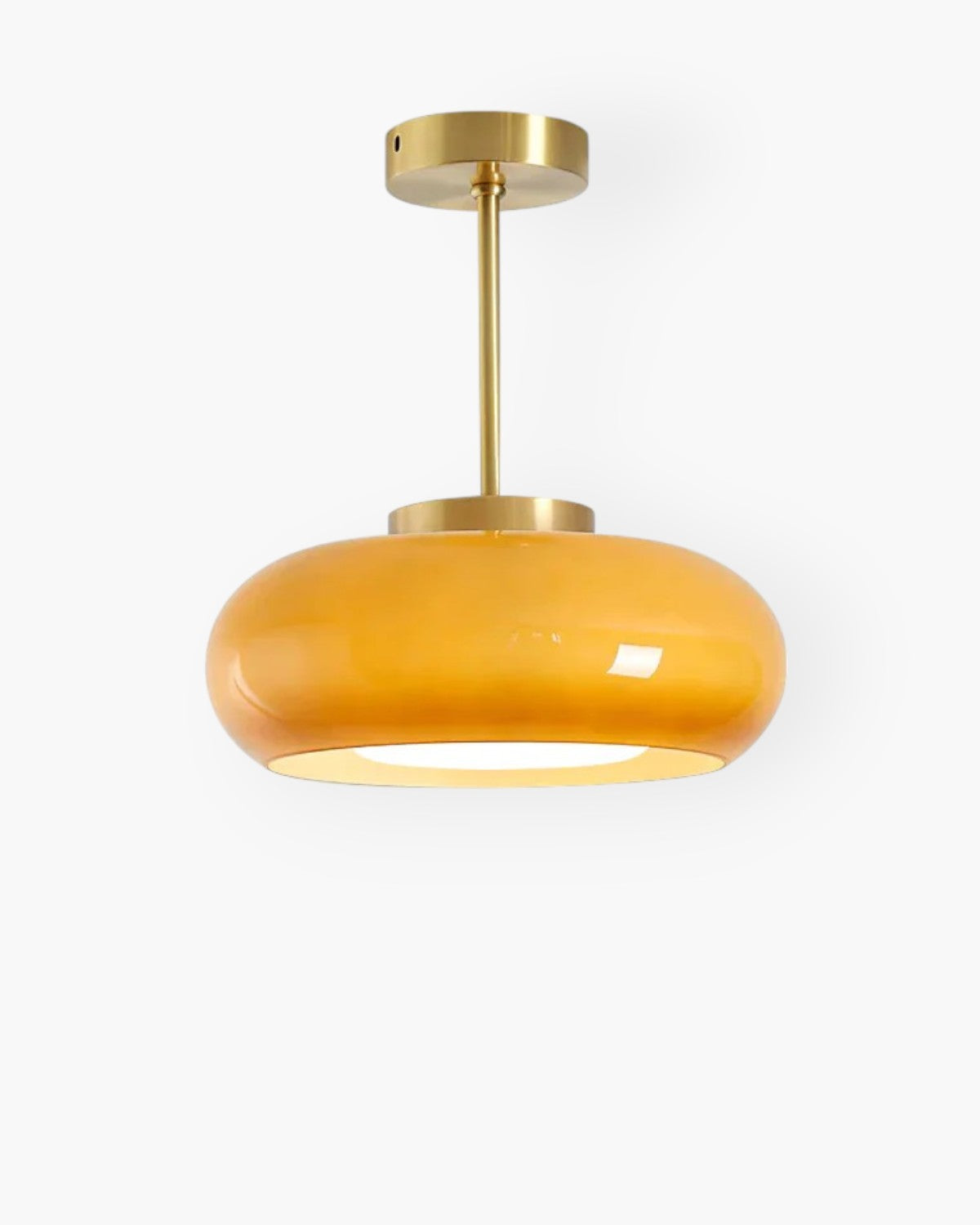 LumaBrass Frosted Glass Ceiling Light With Brass Mount | Lersk