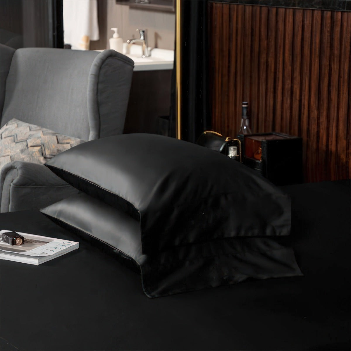 Sada ložního prádla Nymera Black z egyptské bavlny Luxe | Lersk