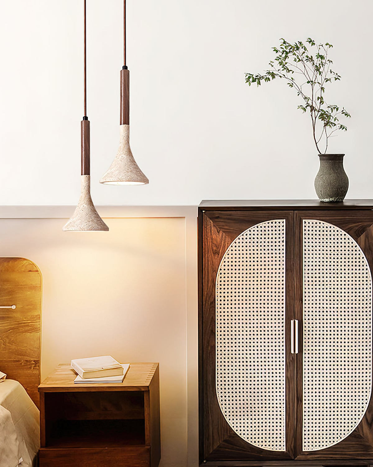 Ardena Natural Wood Pendant Ceiling Light Minimalist | Lersk