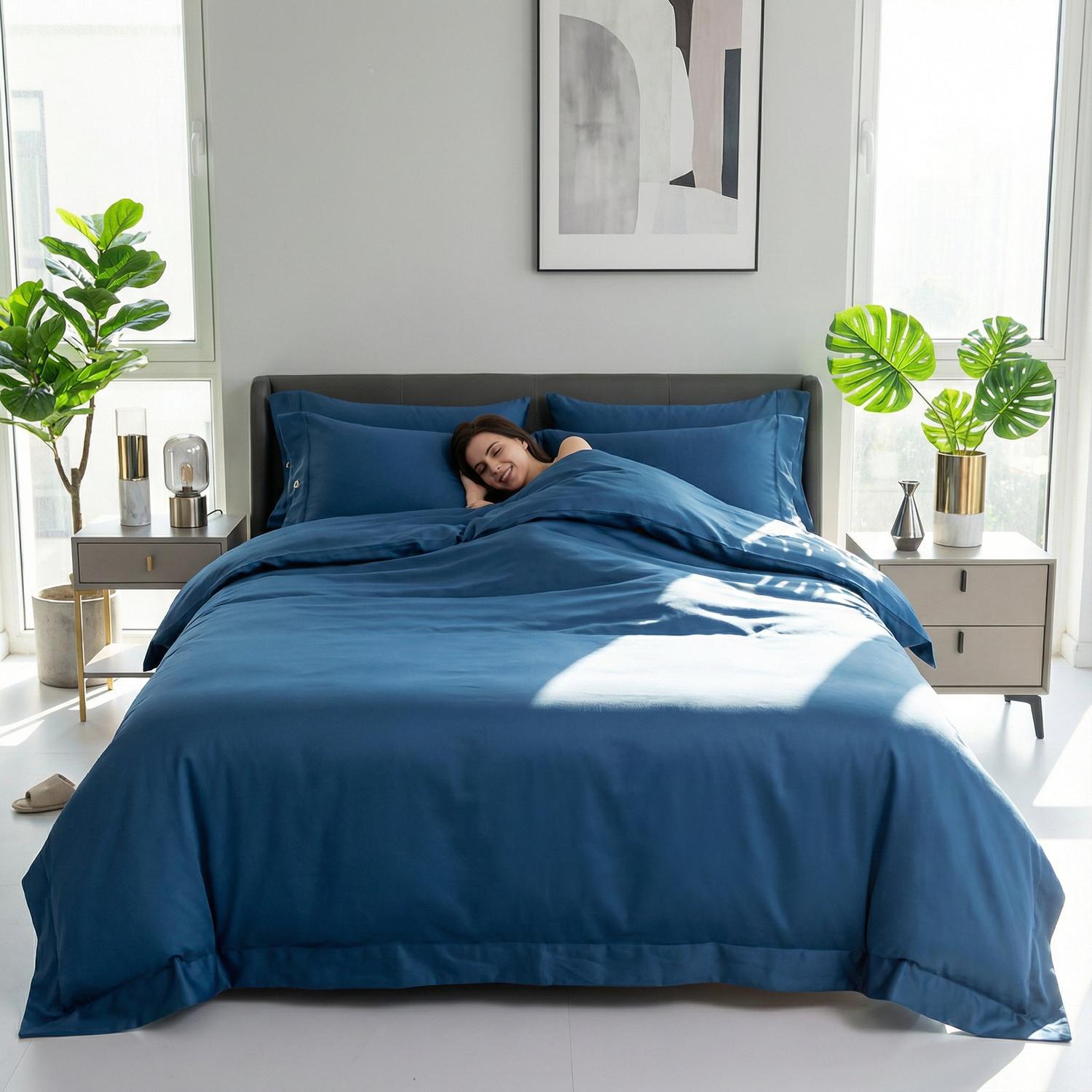Set di Copripiumini Morbidi Aster Grigio con Design Elegante e Moderno per Biancheria da Letto | Lersk