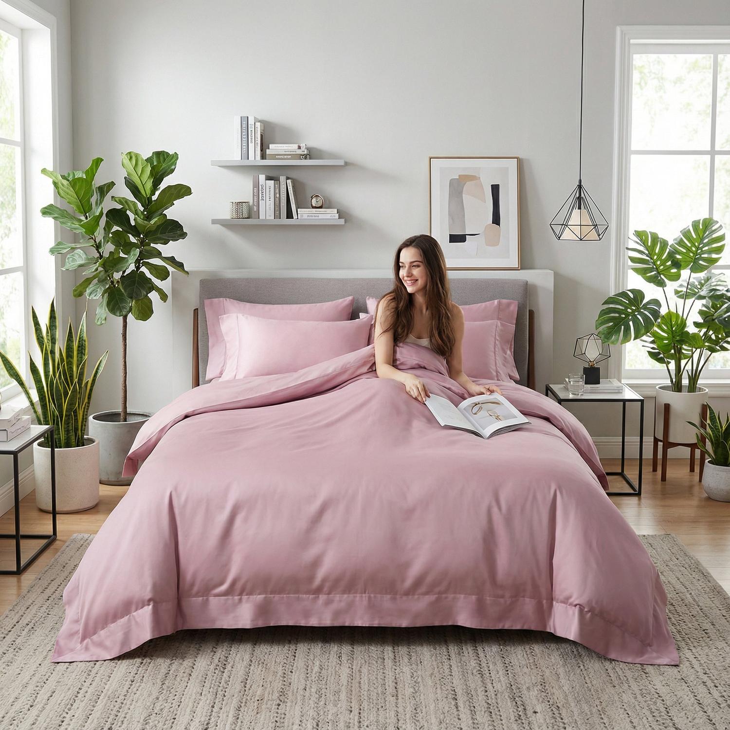 Set di Copripiumini Morbidi Aster Grigio con Design Elegante e Moderno per Biancheria da Letto | Lersk