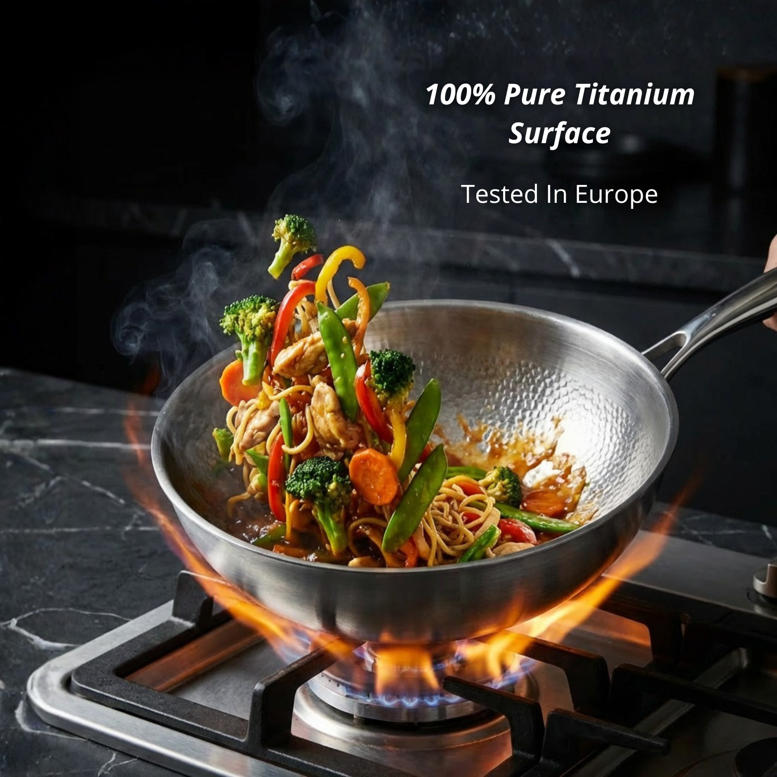 Pure Titanium Frying Pan 32/34/36cm – Non-Coated Professional Cookware | Lersk