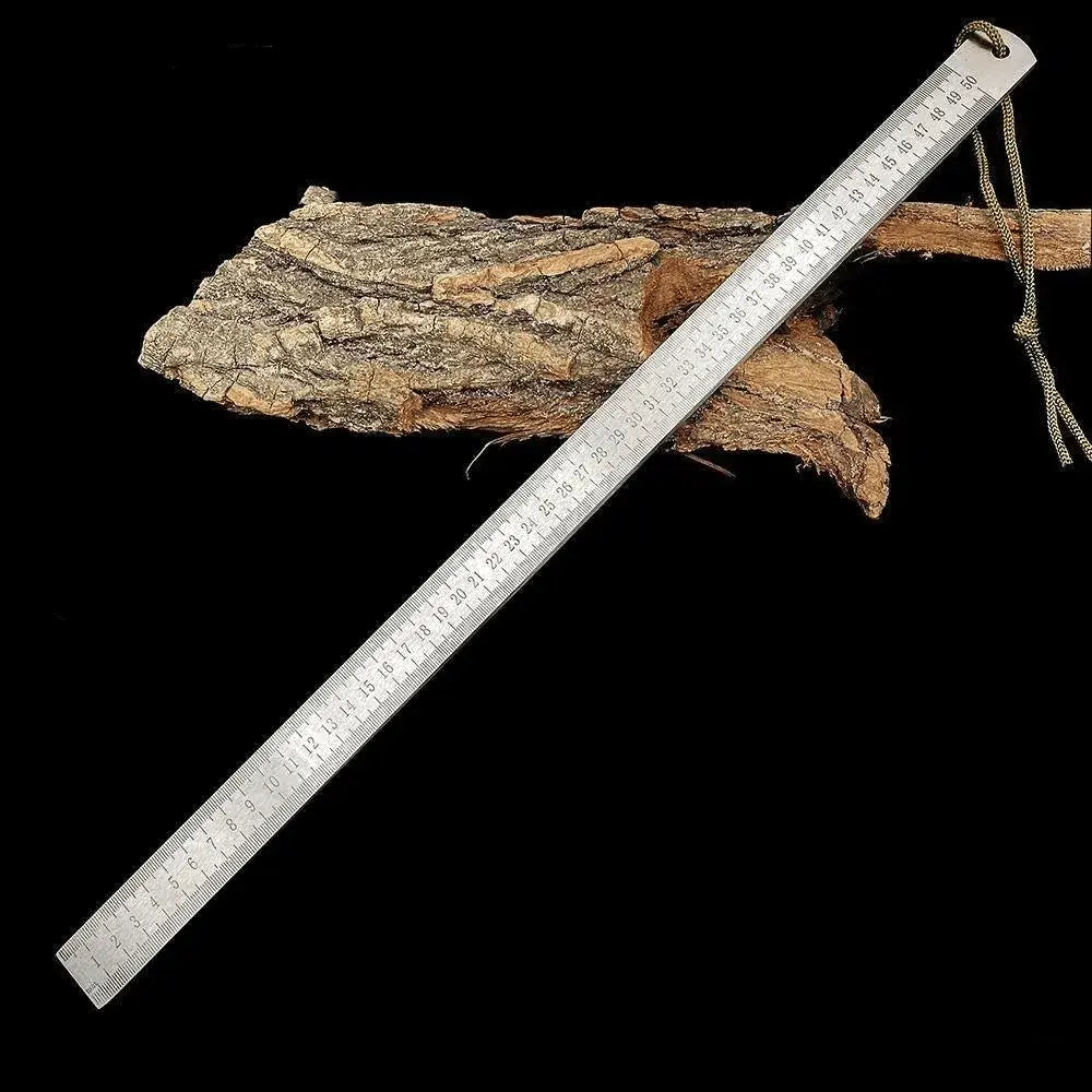 Hardened Steel Ruler With Inch And Centimeter Scales, Non-Slip Grip, Emergency Tool | Lersk