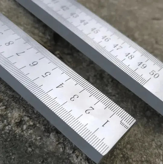 Hardened Steel Ruler With Inch And Centimeter Scales, Non-Slip Grip, Emergency Tool | Lersk